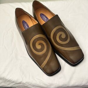 Men’s Leather Fratelli Square Toed Loafers, s-13, NWOT!